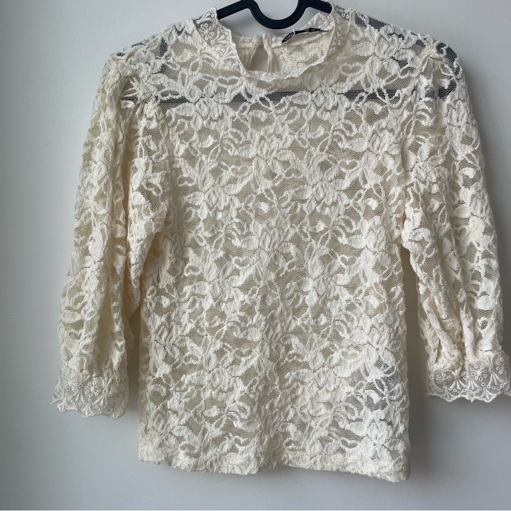Zara High Neck Victorian Lace Blouse
